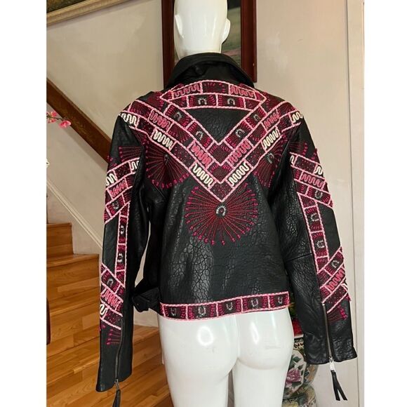 Free People Zandra Rhodes Stardust Biker Jacket - Picture 4 of 7